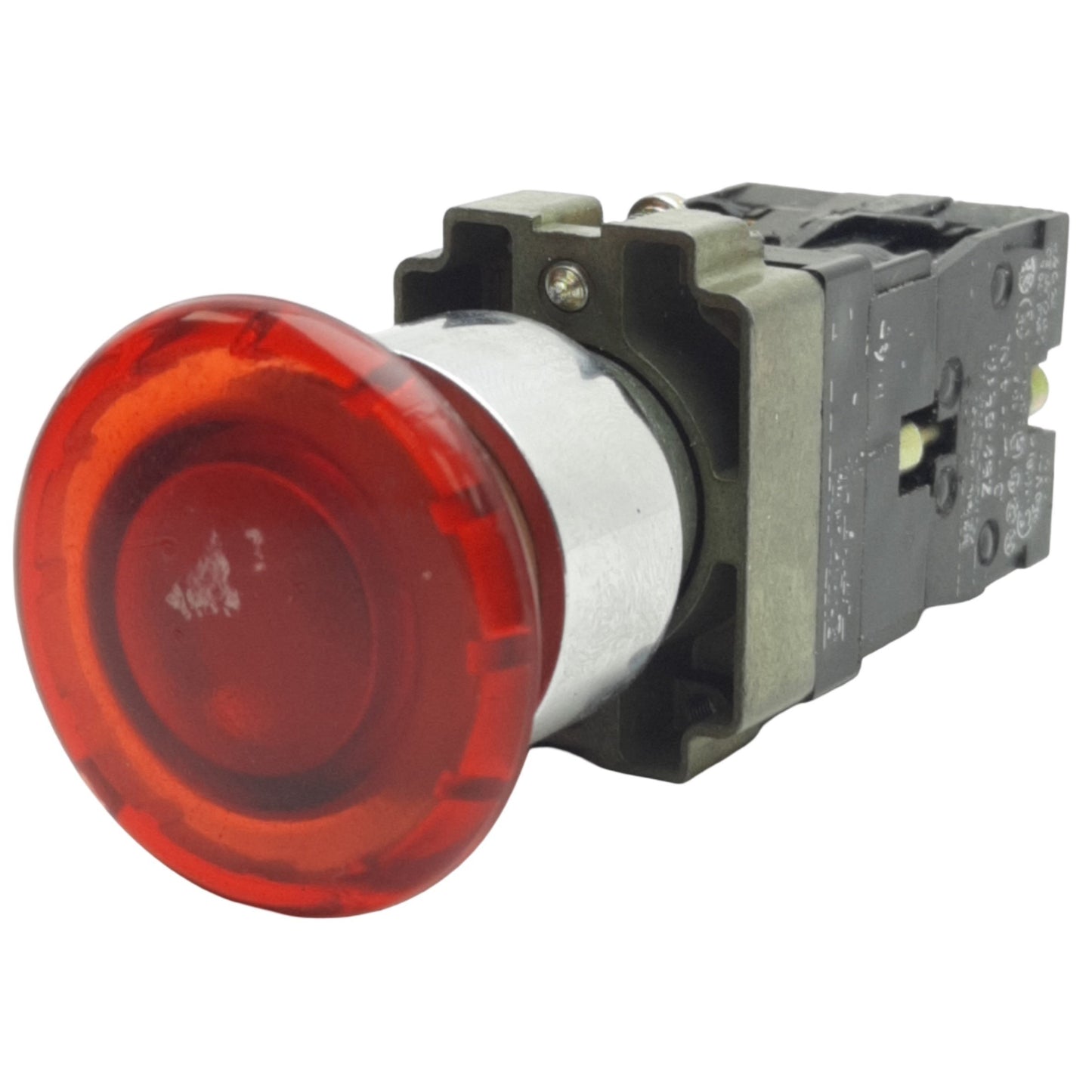 Used Schneider Electric ZB4BW643 Illuminated Momentary E-Stop Button ø22mm, 1NO+1NC