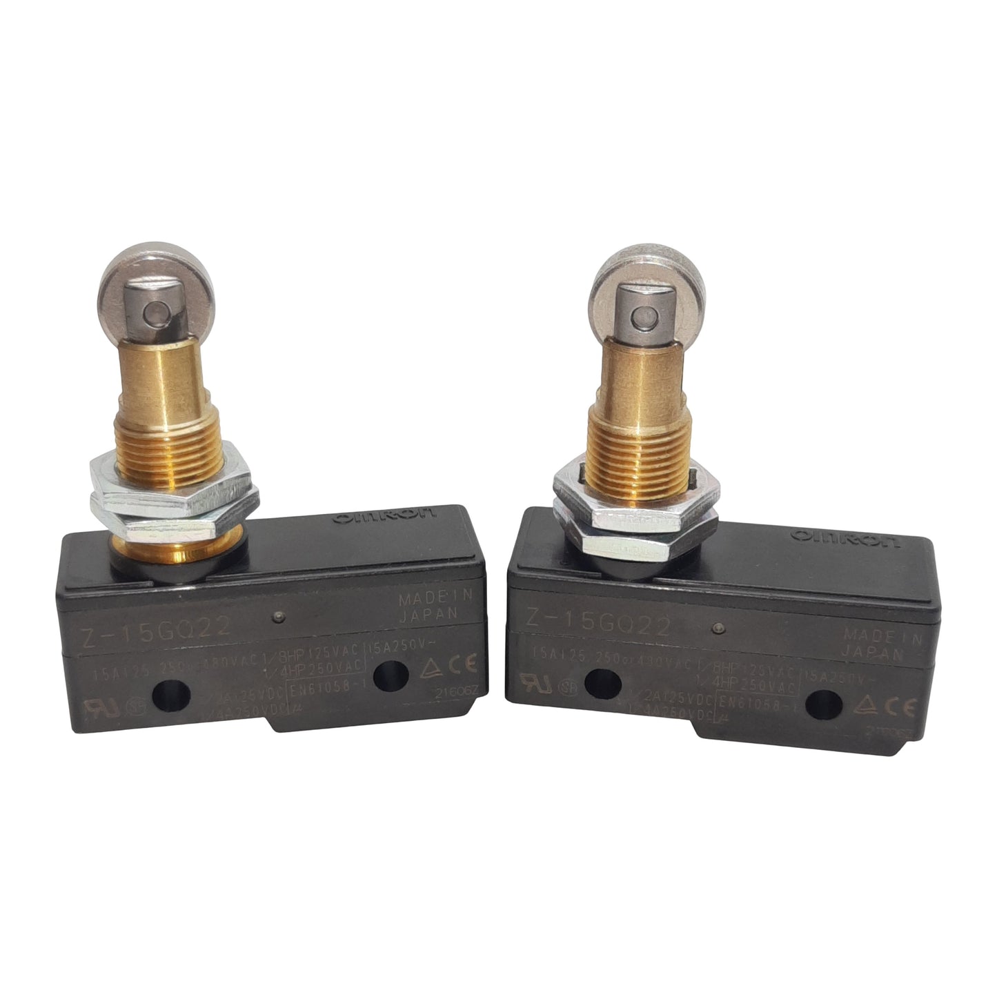 Used Lot of 2 Omron Z-15GQ22 General-Purpose Switch, 1N.C. 1N.O., 15A 125/480VAC