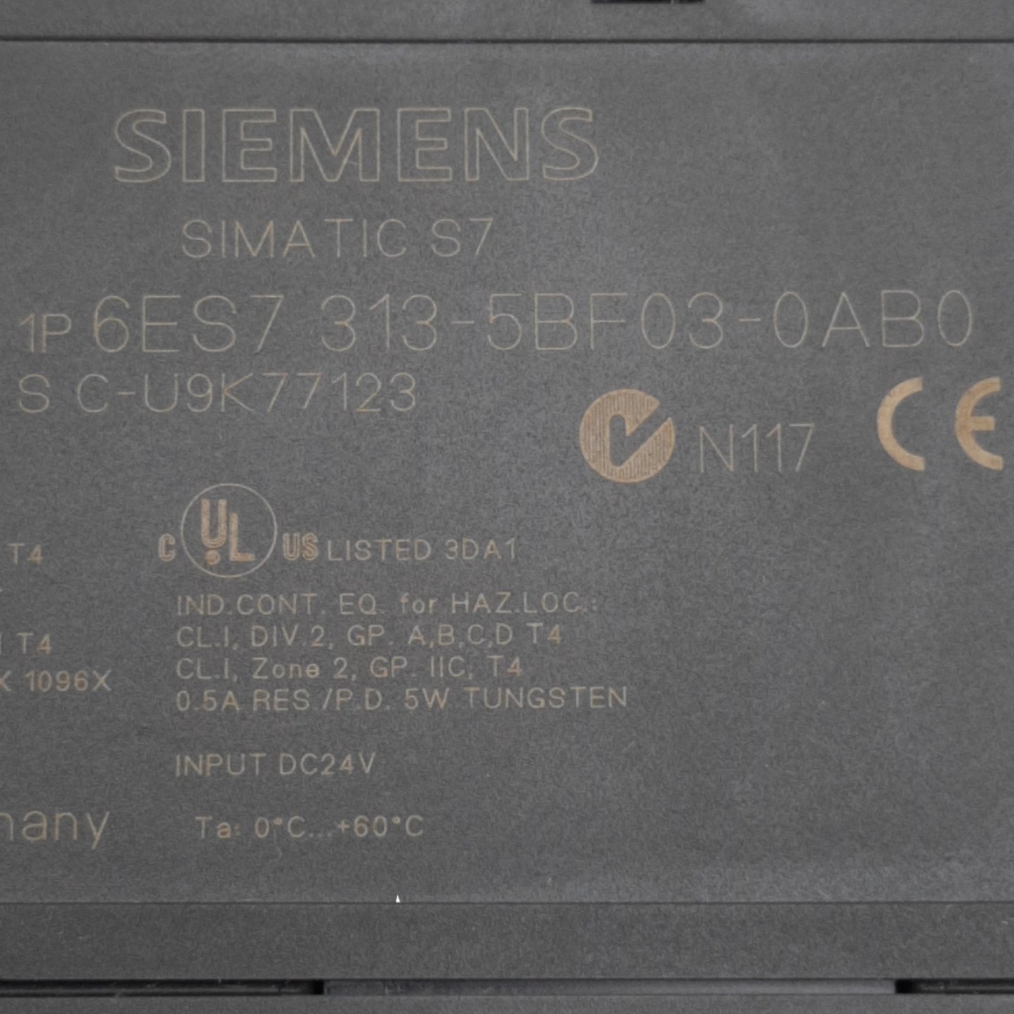 Used Siemens 6ES7313-5BF03-0AB0 SIMATIC S7 Compact CPU 24DI/16DO, 4AI/2AO, 64KB