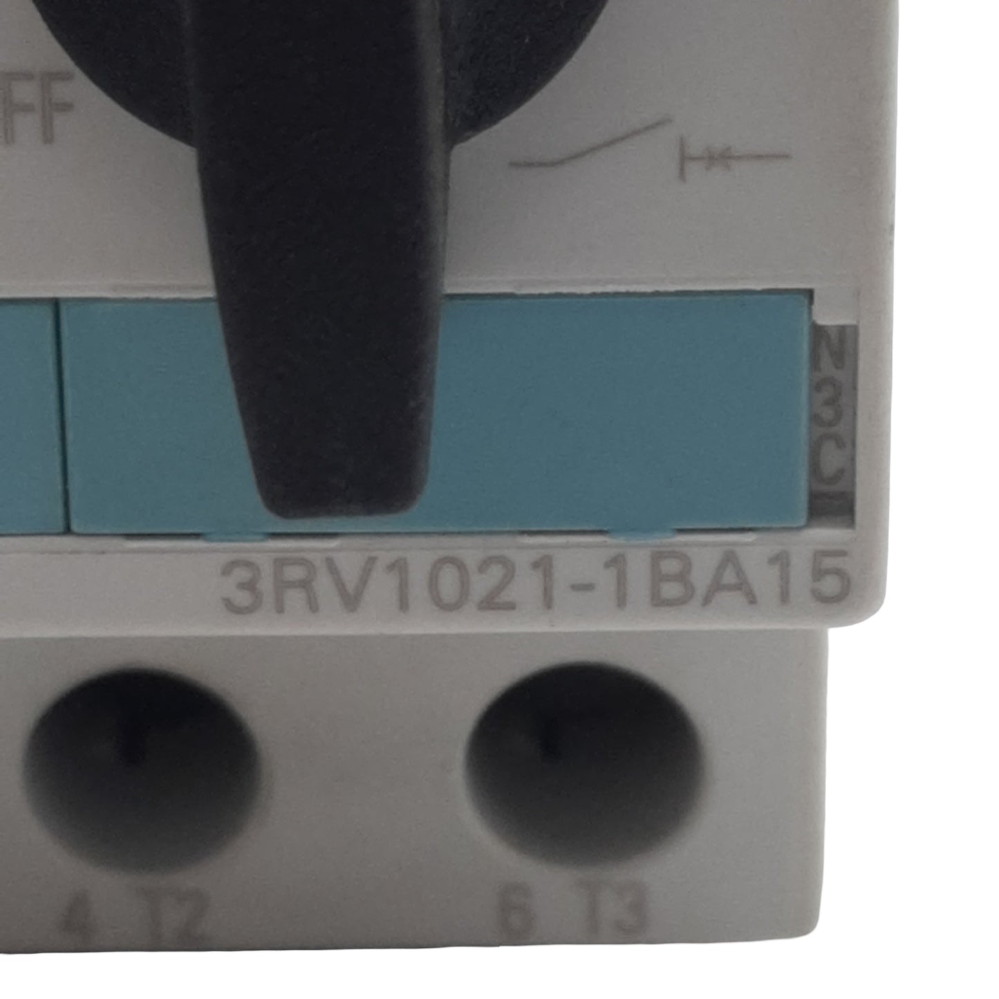 Used Siemens 3RV1021-1BA15 Motor Starter, 3-Pole 1NO 1NC, 1.4-2A 600VAC, DIN Rail