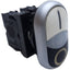 Used Eaton M22-DDLF-WS-X1-X0-K10/K01 I/O Double Pushbutton, LED, Momentary, 1NO-1NC