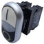 Used Eaton M22-DDLF-WS-X1-X0-K10/K01 I/O Double Pushbutton, LED, Momentary, 1NO-1NC
