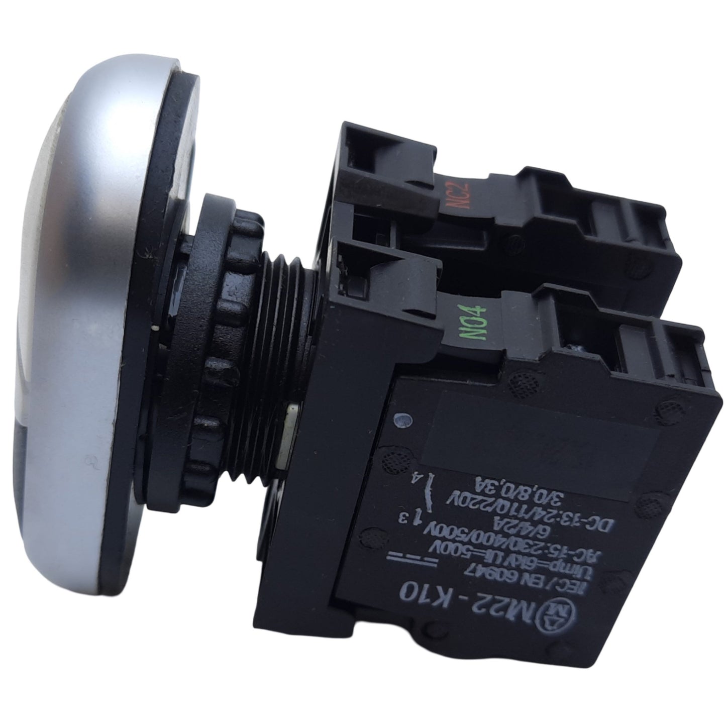 Used Eaton M22-DDLF-WS-X1-X0-K10/K01 I/O Double Pushbutton, LED, Momentary, 1NO-1NC