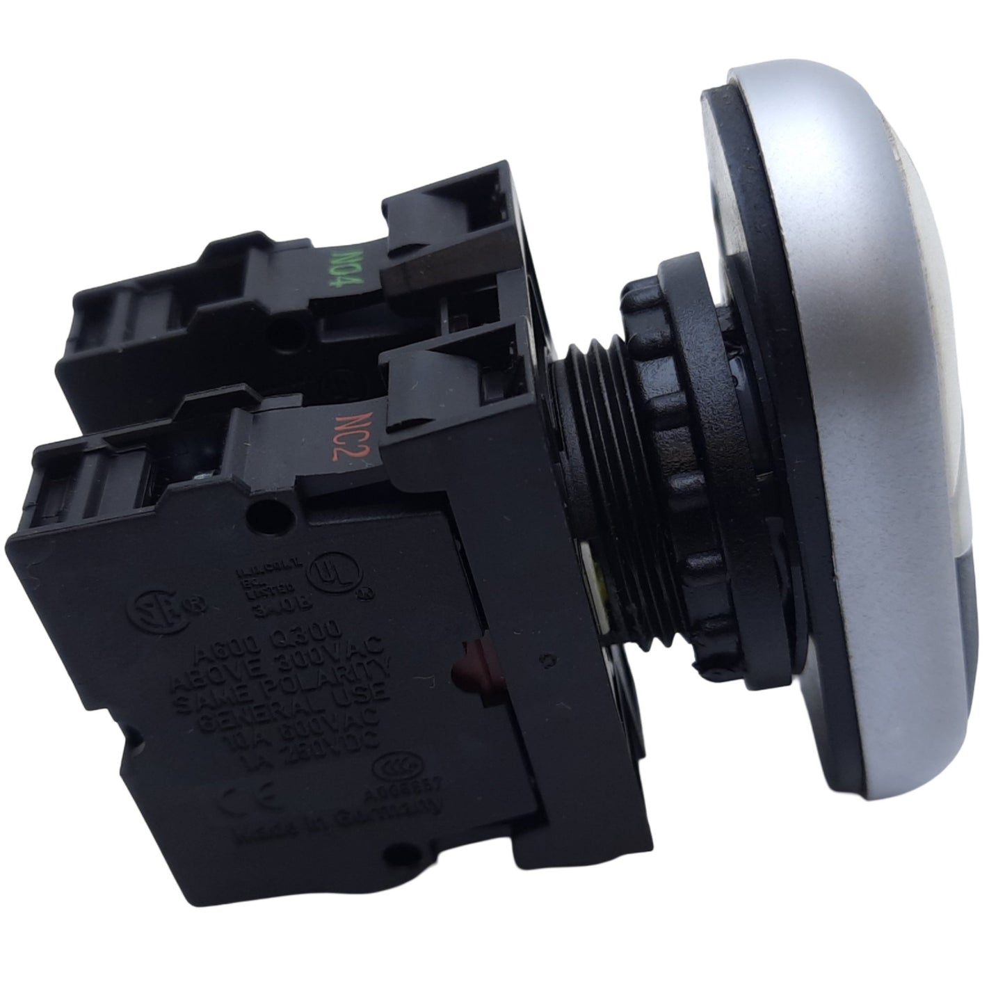 Used Eaton M22-DDLF-WS-X1-X0-K10/K01 I/O Double Pushbutton, LED, Momentary, 1NO-1NC