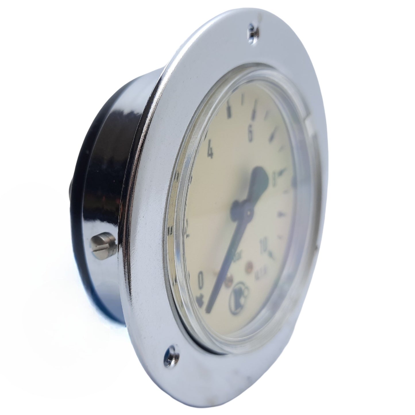 Used Riegler 101875 306/63 Pressure Gauge w/ Front Ring, Range 0-10 bar, G 1/4, ø63mm