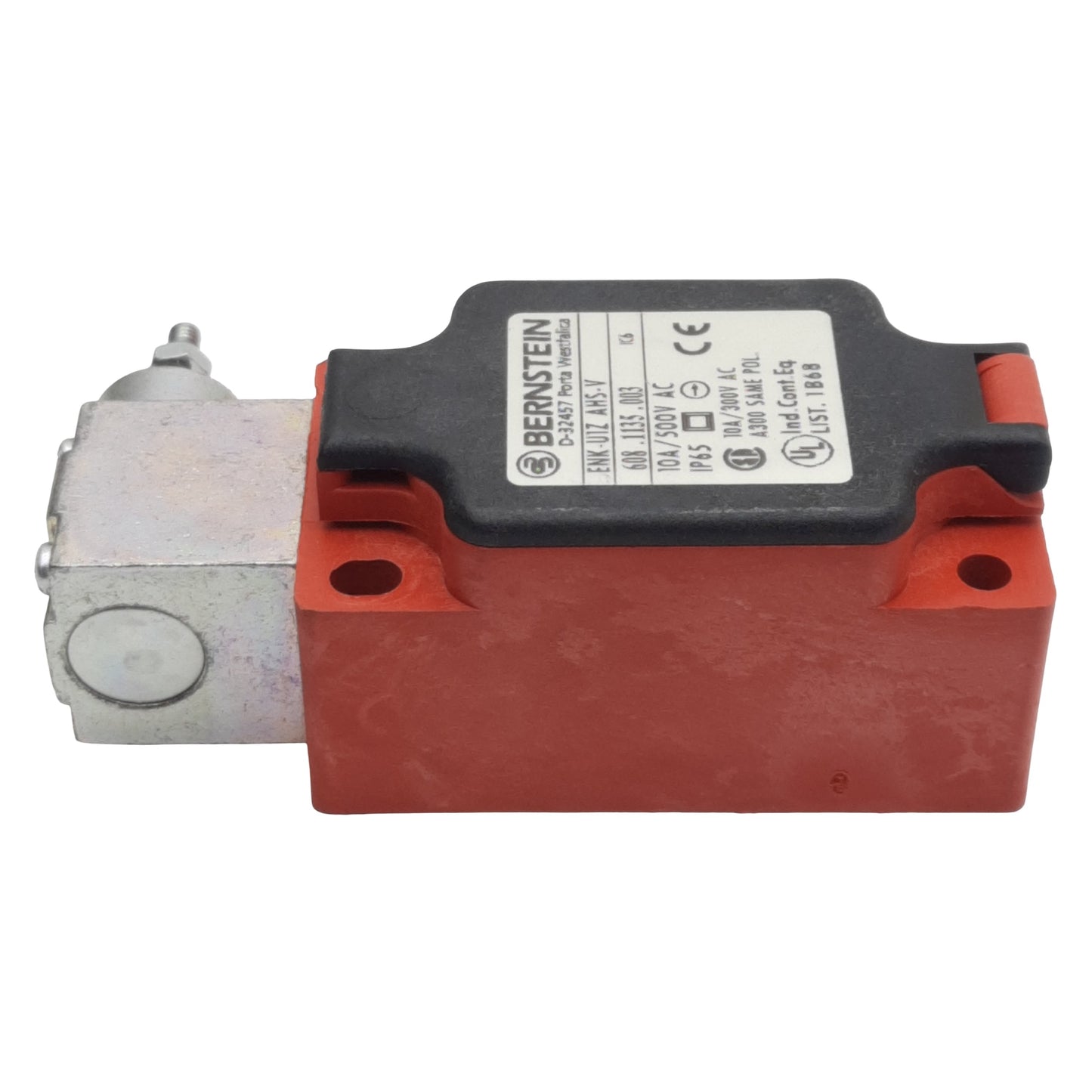 Used Bernstein ENK-U1Z-AHS-V Limit Switch, NO + NC, 10A 500VAC *Modified Actuator*