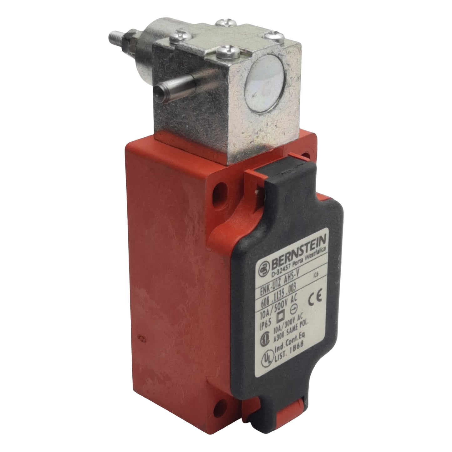 Used Bernstein ENK-U1Z-AHS-V Limit Switch, N.O + N.C, 10A 500VAC, *Modified Actuator*