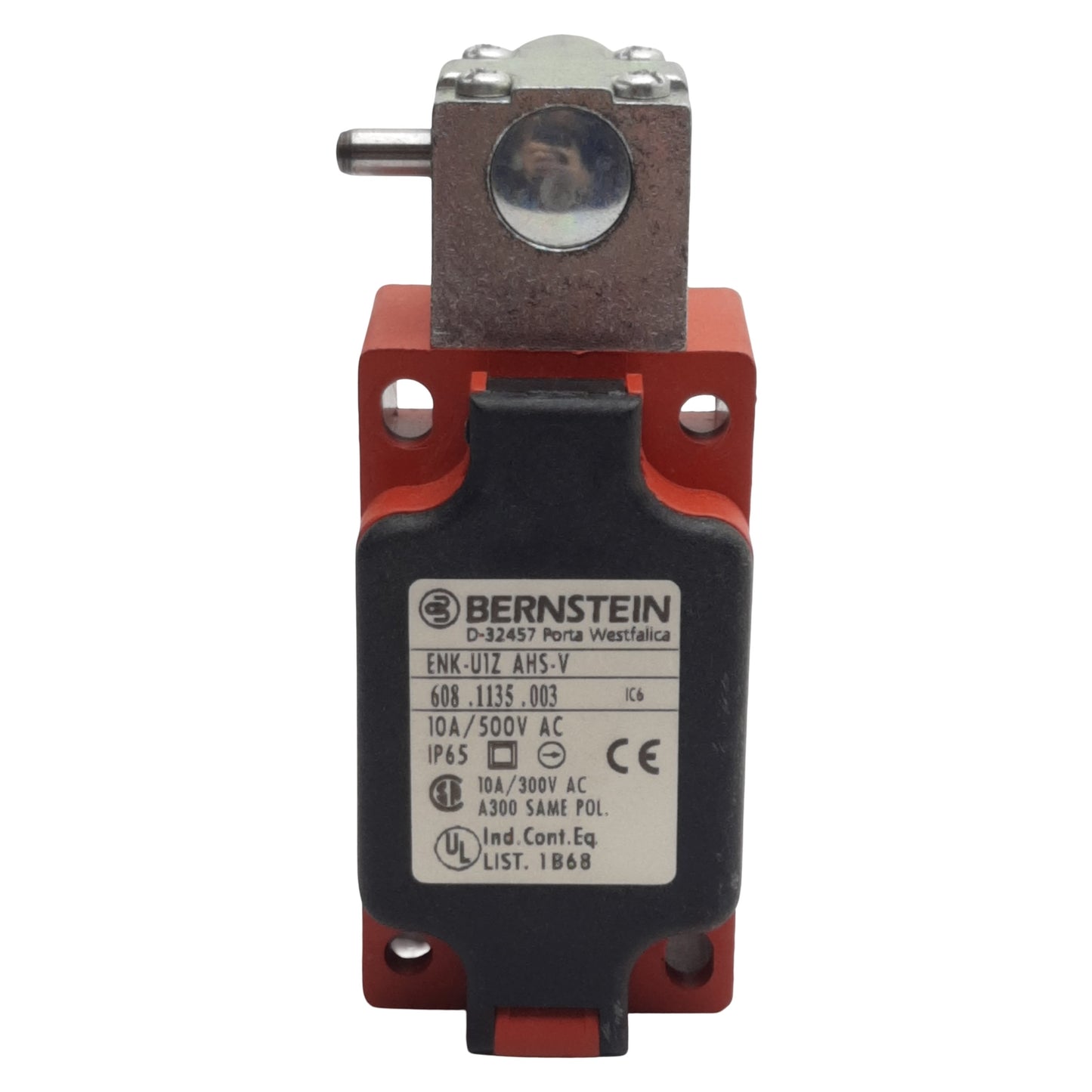 Used Bernstein ENK-U1Z-AHS-V Limit Switch, N.O + N.C, 10A 500VAC, *Modified Actuator*