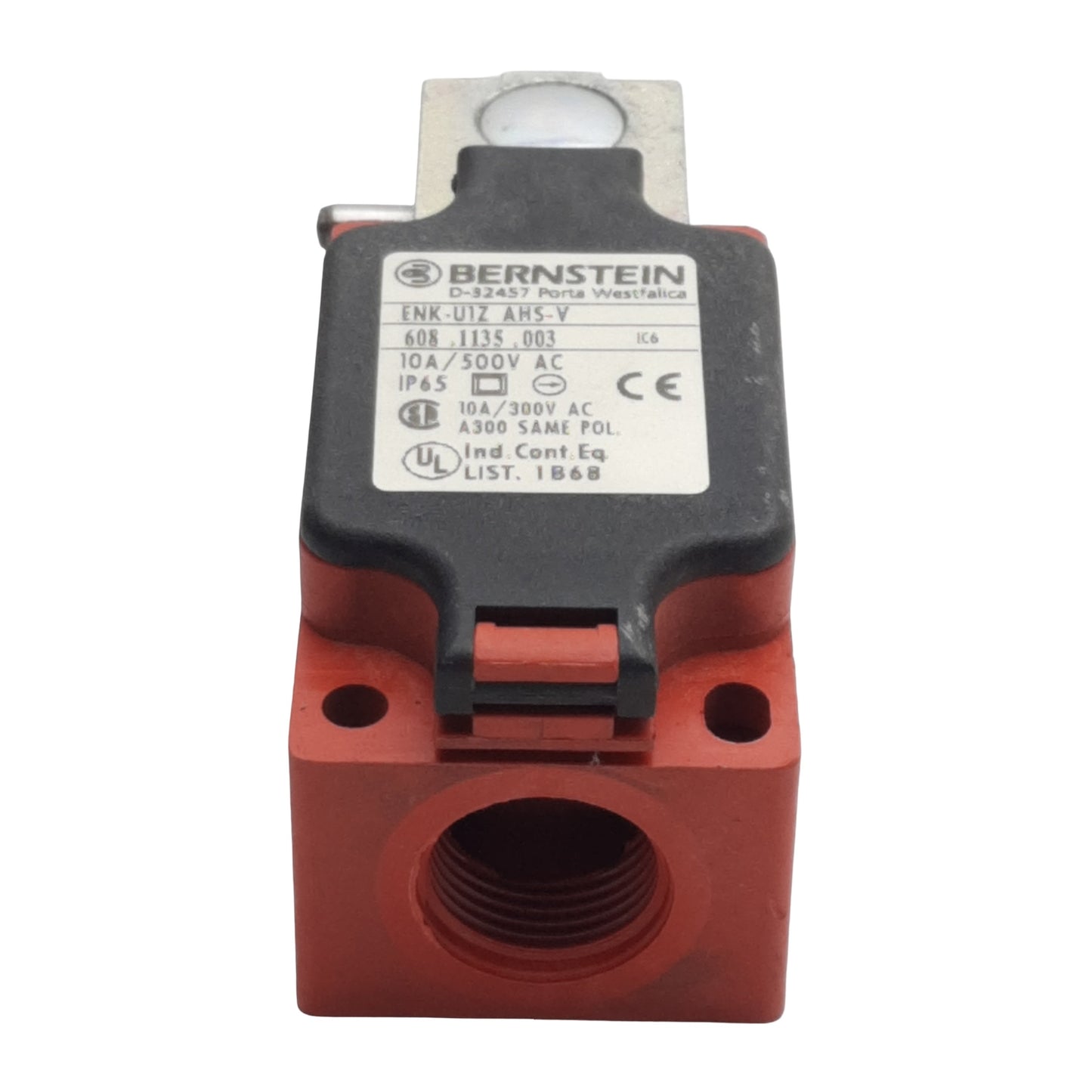 Used Bernstein ENK-U1Z-AHS-V Limit Switch, N.O + N.C, 10A 500VAC, *Modified Actuator*