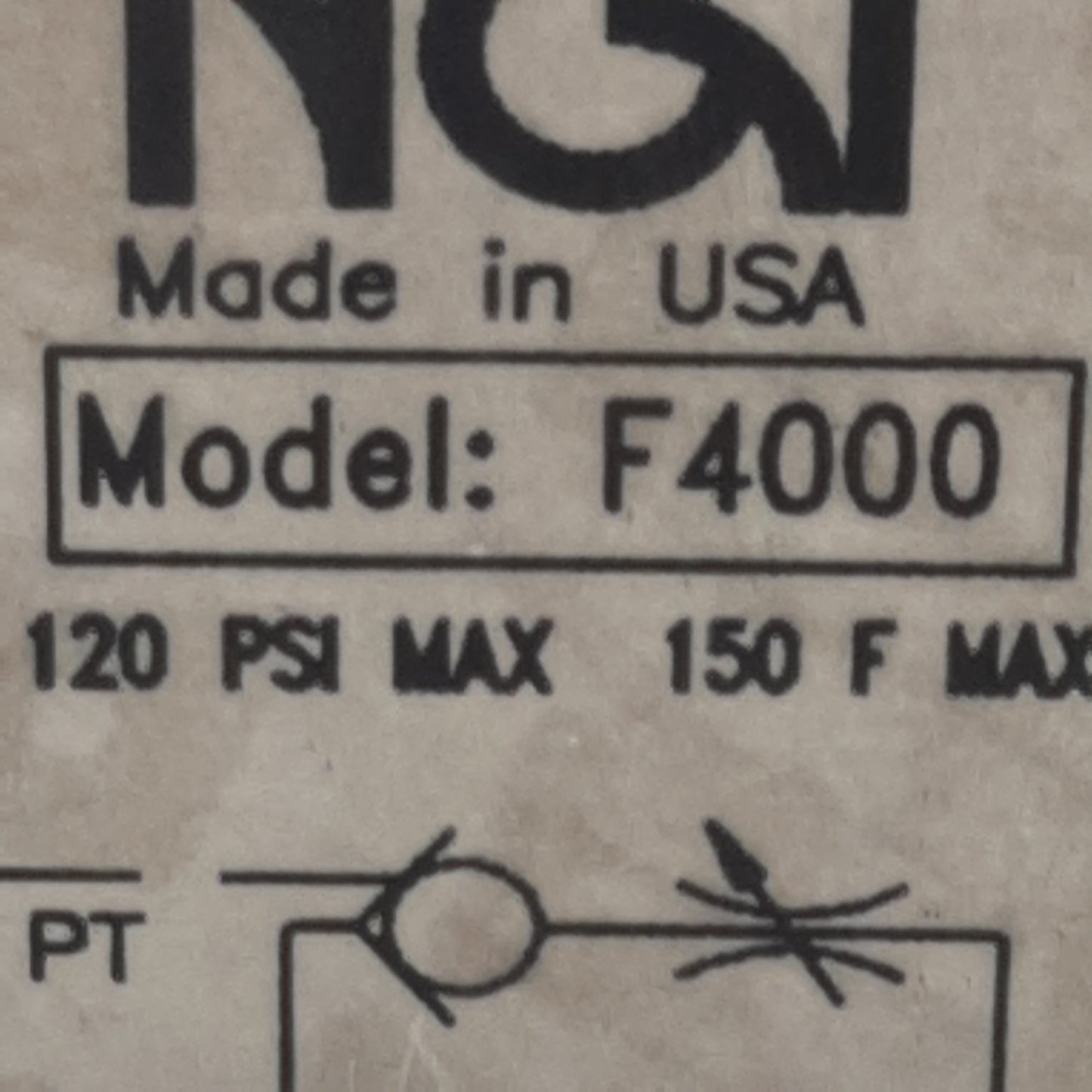 Used NGT F4000 Pneumatic Check Valve 120psi Max, 2.8Cv, 2:1 Ratio, 1/4in x 1/8in NPTF