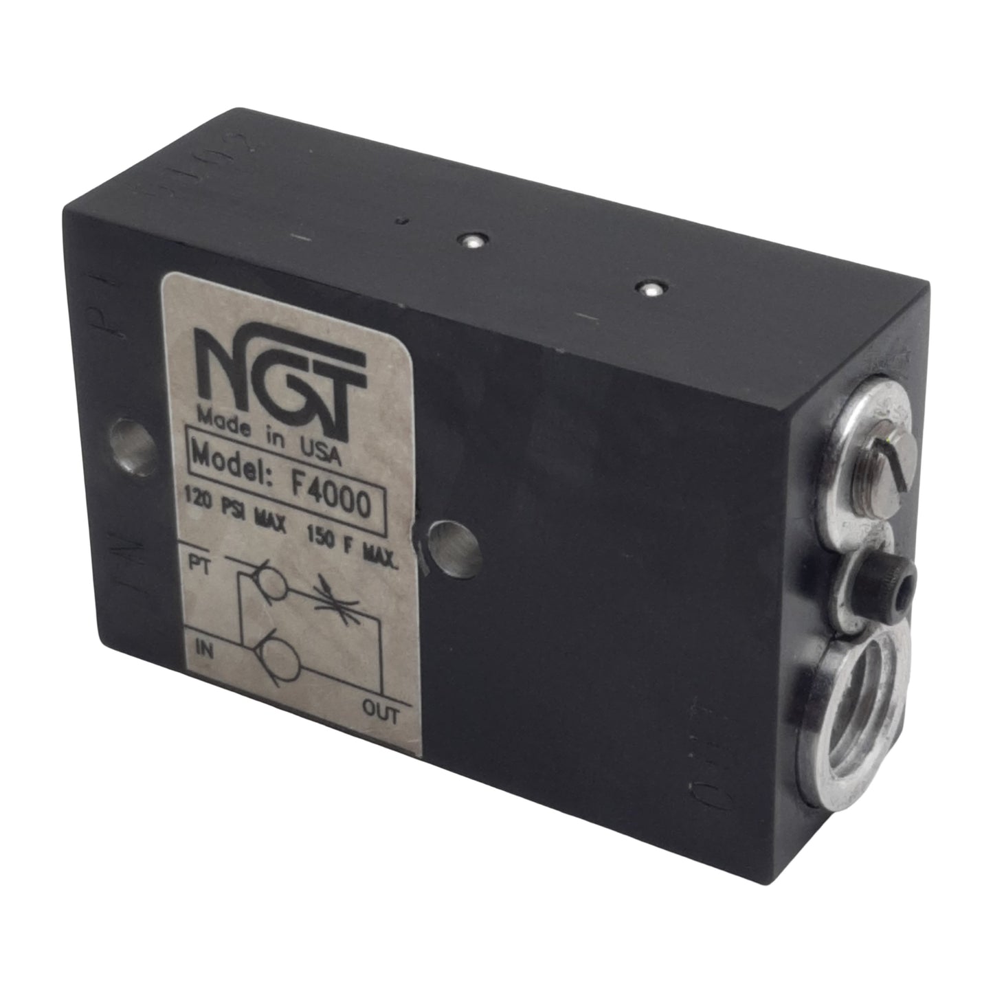 Used NGT F4000 Pneumatic Check Valve 120psi Max, 2.8Cv, 2:1 Ratio, 1/4in x 1/8in NPTF