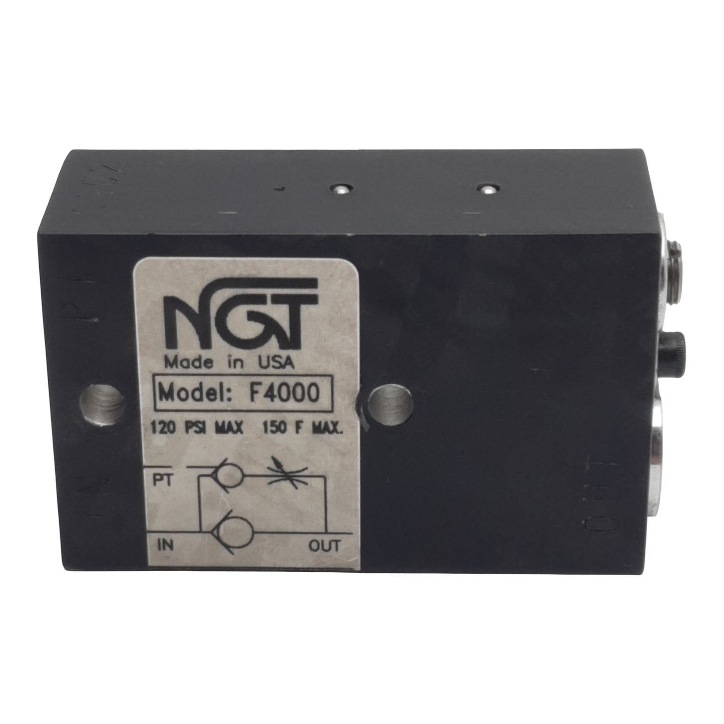 Used NGT F4000 Pneumatic Check Valve 120psi Max, 2.8Cv, 2:1 Ratio, 1/4in x 1/8in NPTF
