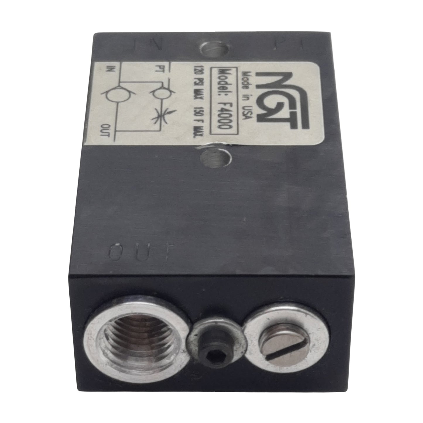 Used NGT F4000 Pneumatic Check Valve 120psi Max, 2.8Cv, 2:1 Ratio, 1/4in x 1/8in NPTF