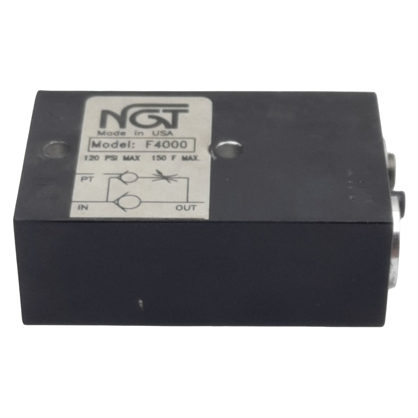 Used NGT F4000 Pneumatic Check Valve 120psi Max, 2.8Cv, 2:1 Ratio, 1/4in x 1/8in NPTF