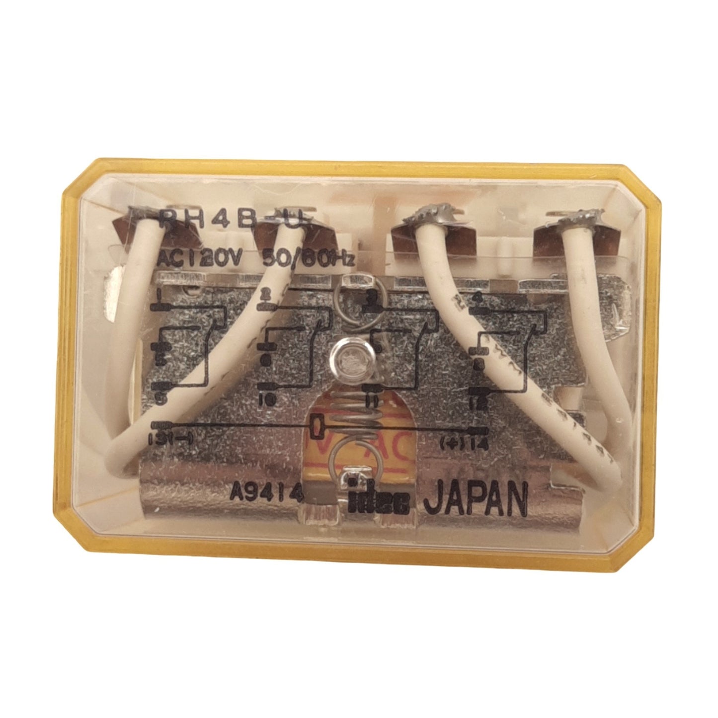Used IDEC RH4B-U Ice-Cube Relay, 14-Pin, 4PDT, 240VAC 5A Max, 120VAC Coil