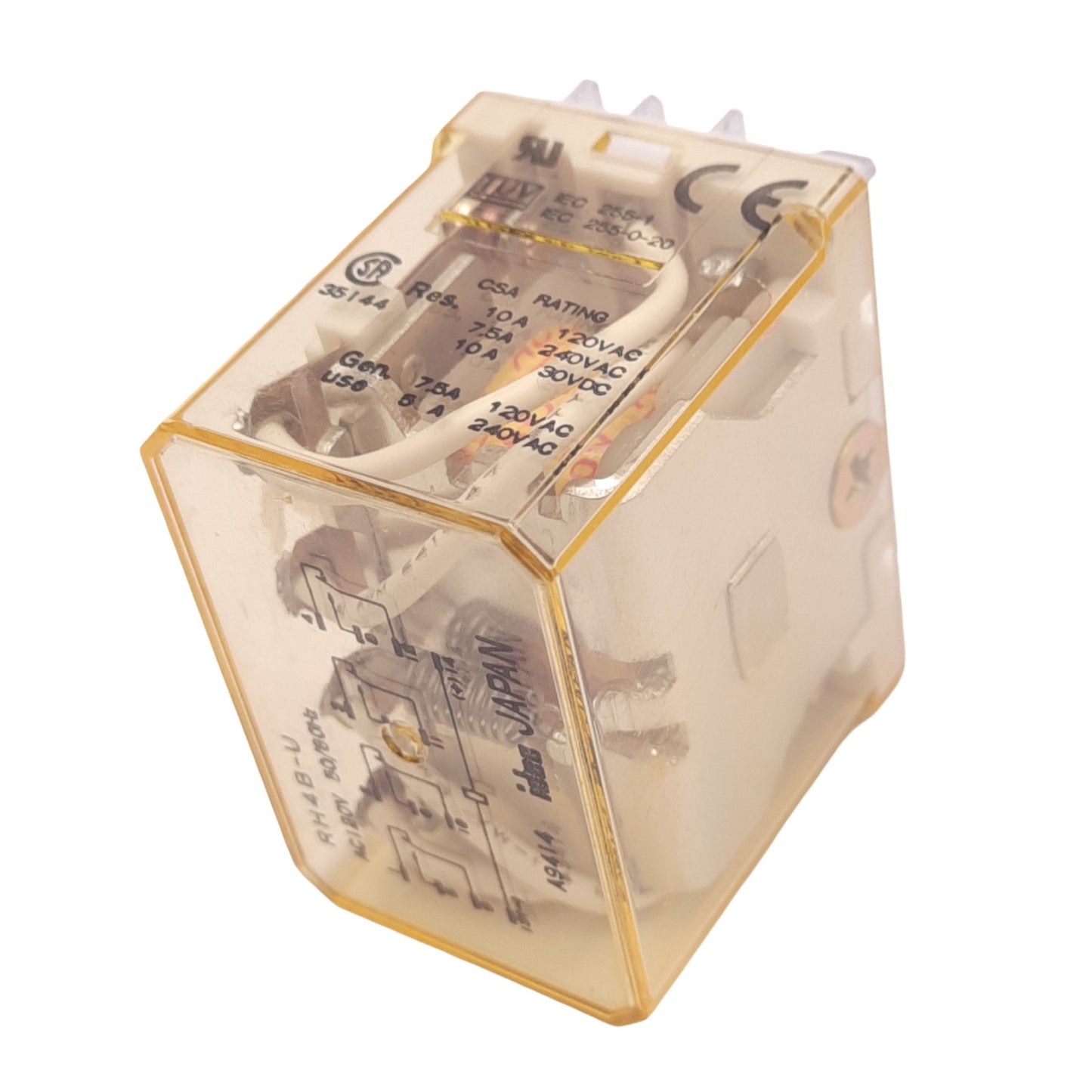 Used IDEC RH4B-U Ice-Cube Relay, 14-Pin, 4PDT, 240VAC 5A Max, 120VAC Coil