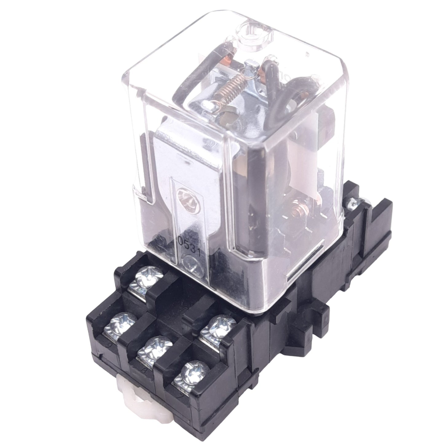 Used Omron MJN3C-DC24 Relay w/ Socket, 3PDT, 250VAC 10A Max, 24VDC Coil