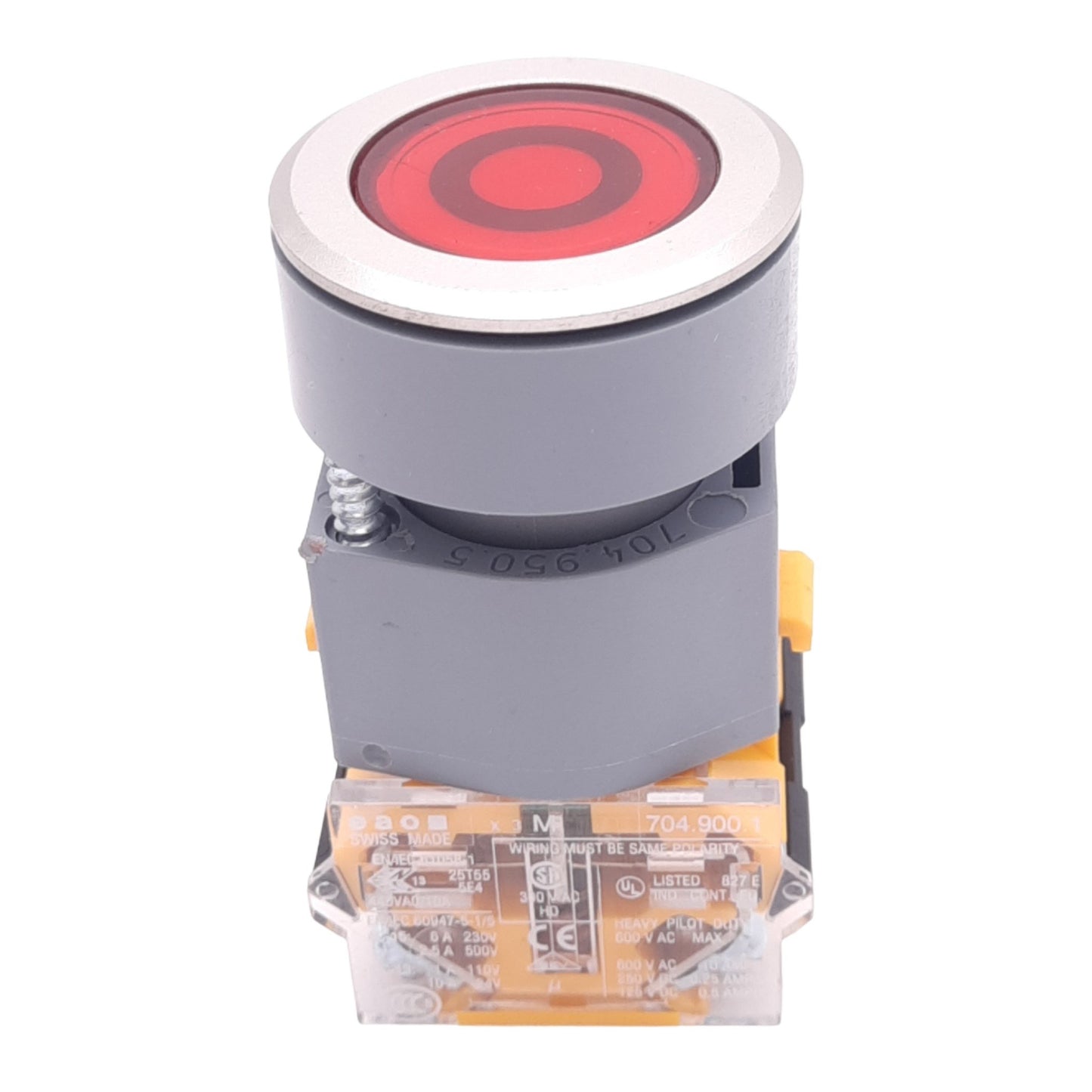 New – Open box EAO 704.950.5 704.900.1 Red Off Pushbutton, ø22.5mm, 1NO, 600VAC 10A Max