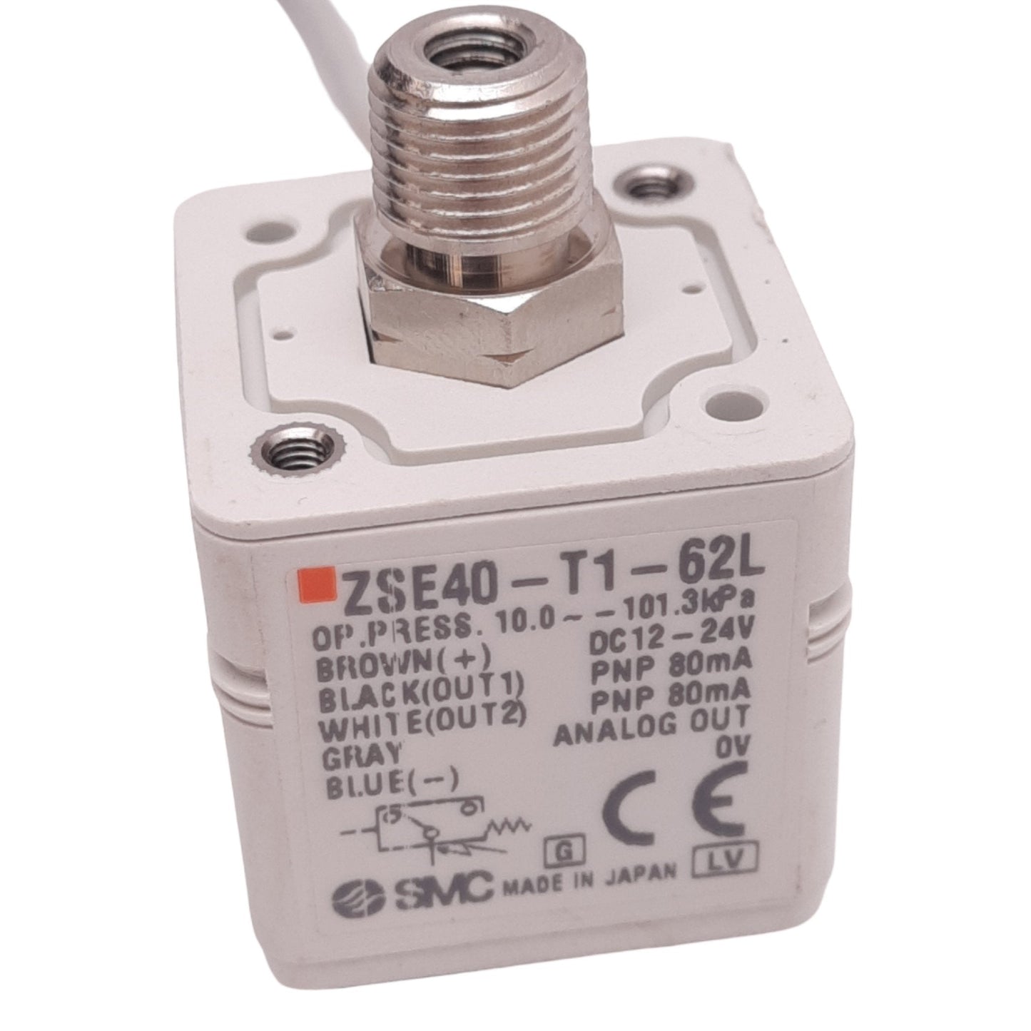 New – Open box SMC ZSE40-T1-62L Digital Vacuum Pressure Switch, -101.3~10.0kPa, 24VDC, 1/8NPT