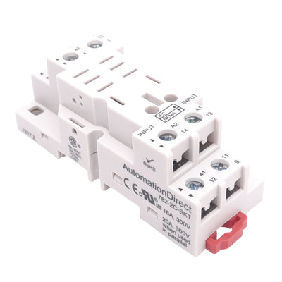 New Automation Direct 782-2C-SKT Relay Socket, 8-Pin, 300VAC/DC 16A, DIN Rail