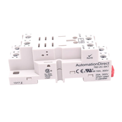 New Automation Direct 782-2C-SKT Relay Socket, 8-Pin, 300VAC/DC 16A, DIN Rail