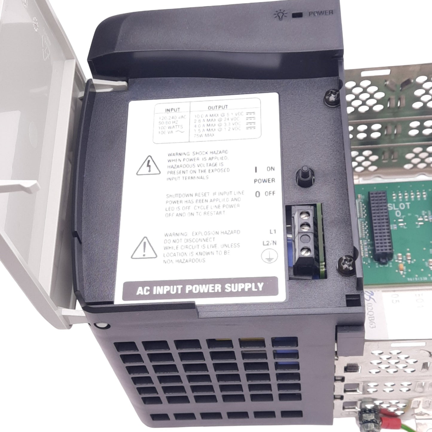 Used Allen Bradley 1756-PA72 C ControlLogix Power Supply w/ Chassis, 1.2-24VDC, 75W