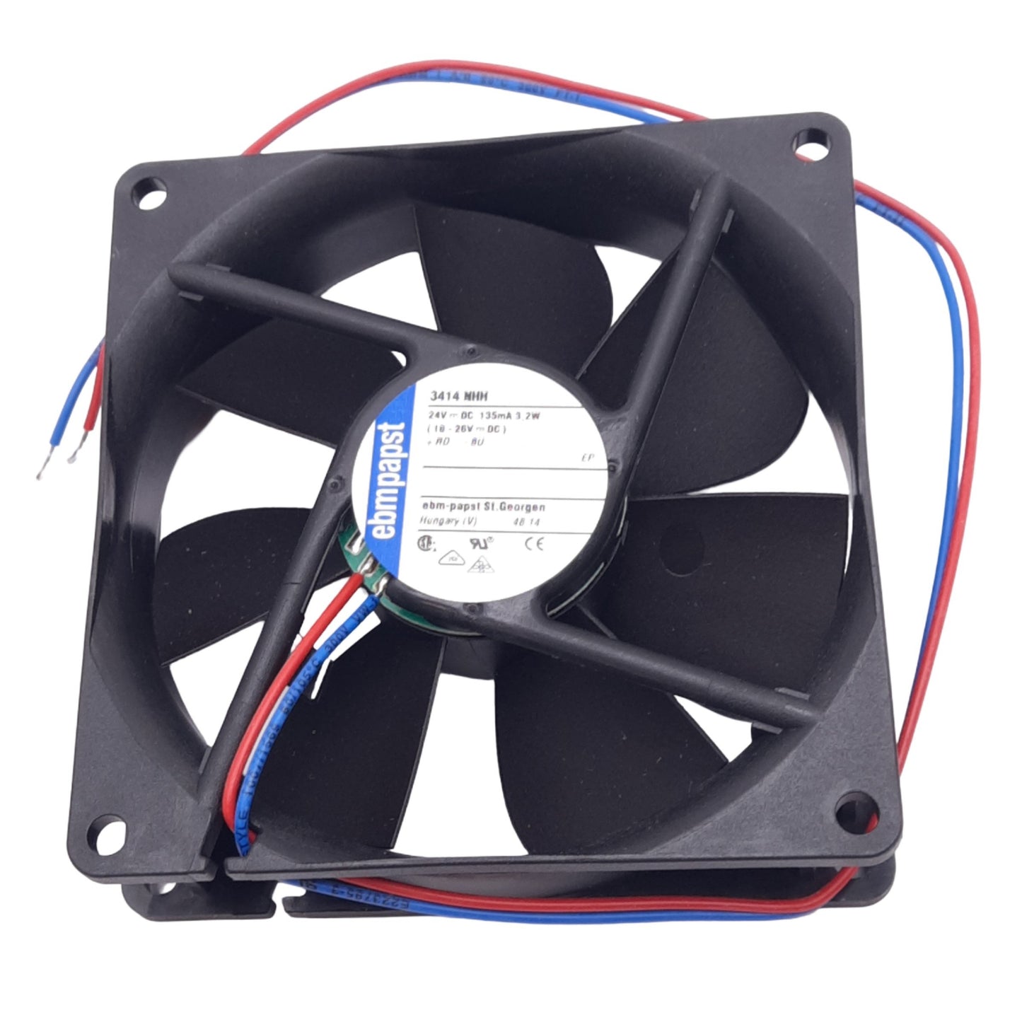 New ebm-papst 3414 NHH Compact Axial Fan, 92mm, 3250rpm, 24VDC 135mA, 3.2W