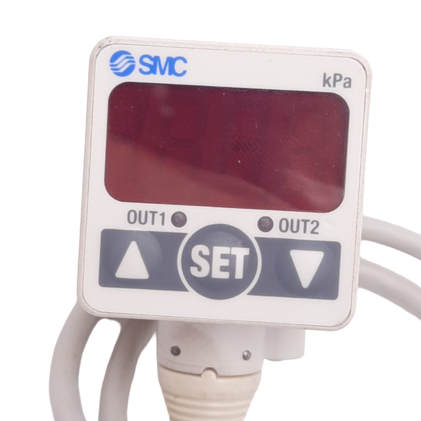 Used SMC ZSE40-T1-62L Digital Vacuum Pressure Switch, -101.3~10.0kPa, 24VDC, 1/8" NPT