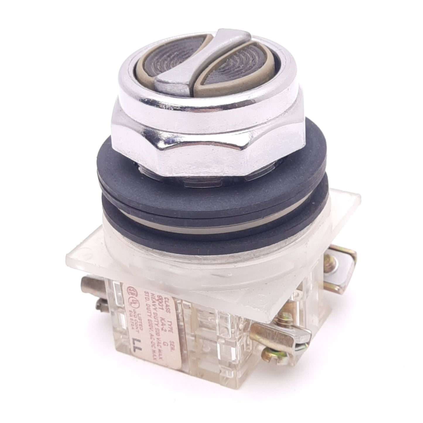Used Square D 9001KR6 Dual Function Push Button, ø30mm, 2NO, 600VAC 10A Max