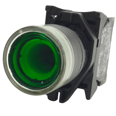 Used Allen Bradley 800E-3DL5GX10 Green Illuminated Momentary Push Button ø22.5, 1NO