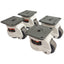 Used Lot of 4 Foot Master GD-60F Swivel Leveling Caster ø50mm, 73mm Plate, 280Kg