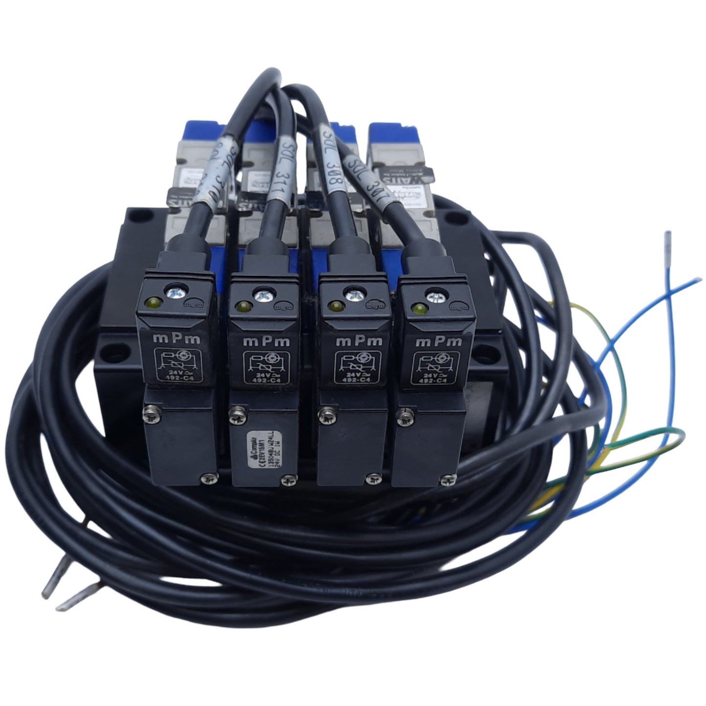 Used Parker VBN16-5001-01 Subbase Modular Manifold System, 1/8" NPT, 1W 24V DC