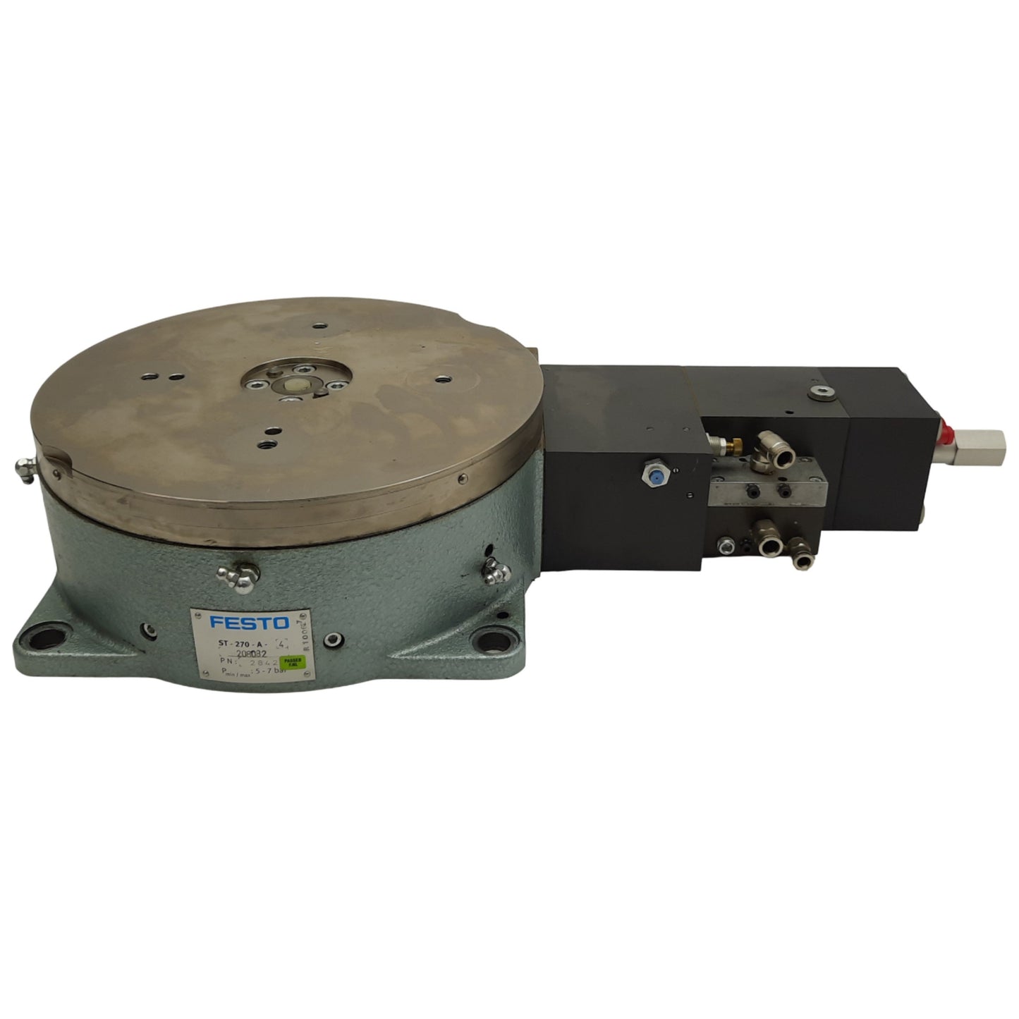 Used Festo ST-270-A-4 Pneumatic Rotary Indexing Table, Port G 1/8 ISO, 5-7 bar
