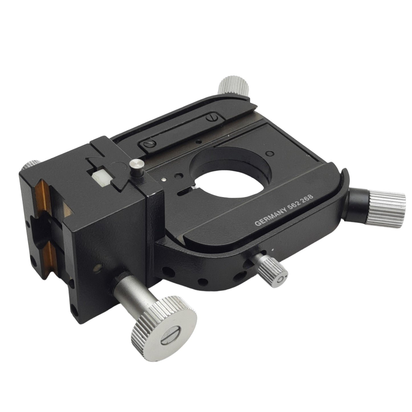 Used Leitz Wetzlar 562268 Microscope Kinematic Optical Focus Block, ø1.25in ID