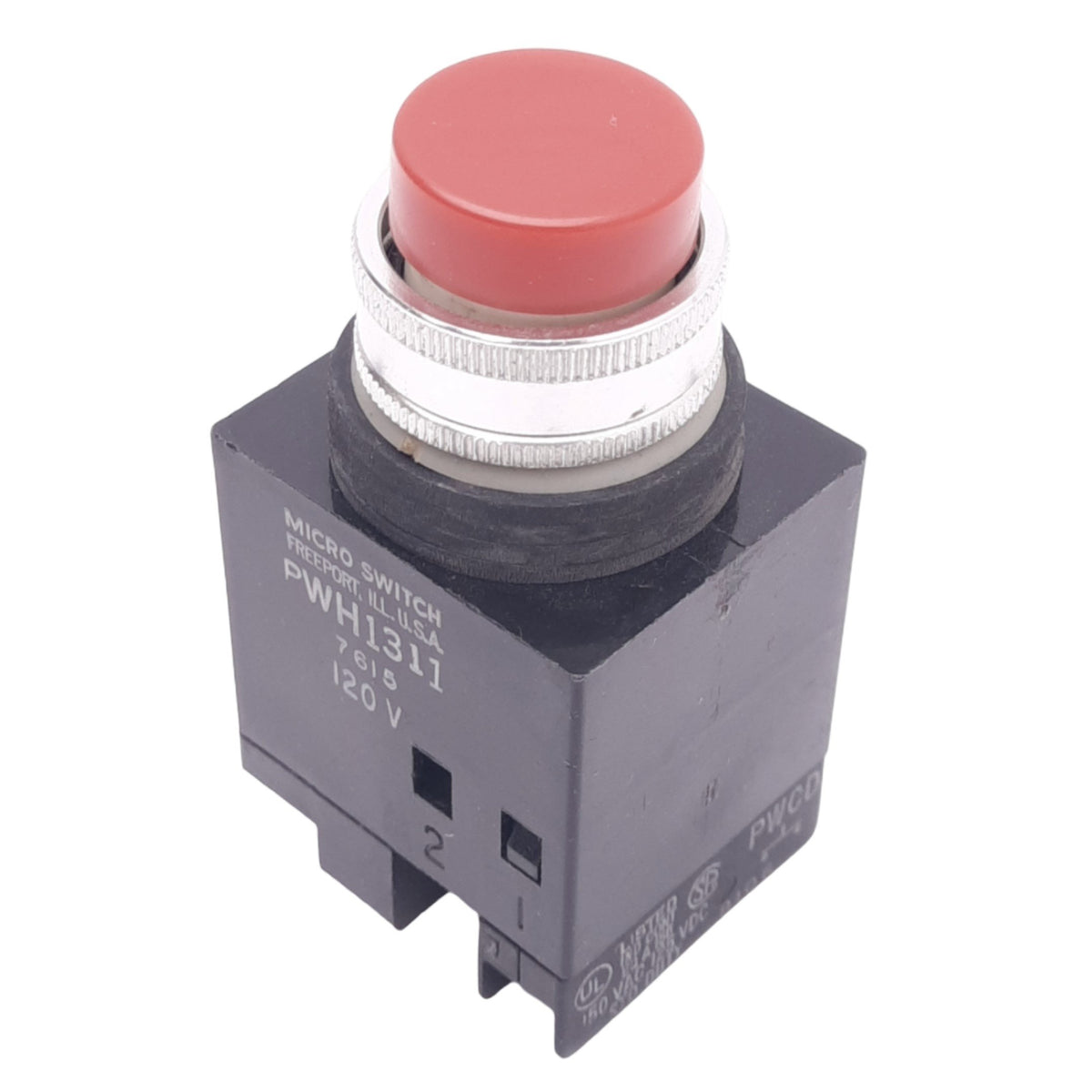 Used General Electric PWH1311 Micro Switch Momentary Pushbutton, 1NO, 150VAC/125VDC