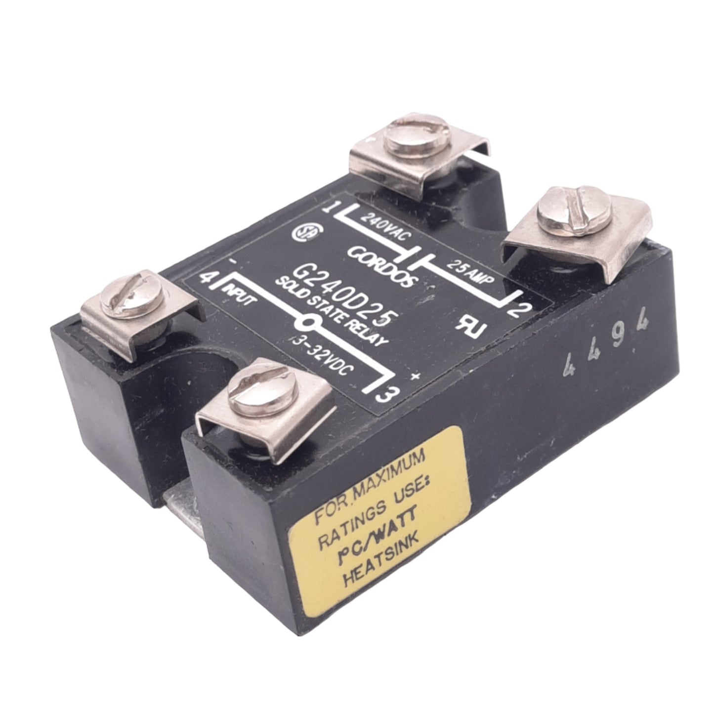 New Gordos G240D25 Solid State Relay, 240VAC 25A Max, 3-32VDC Input