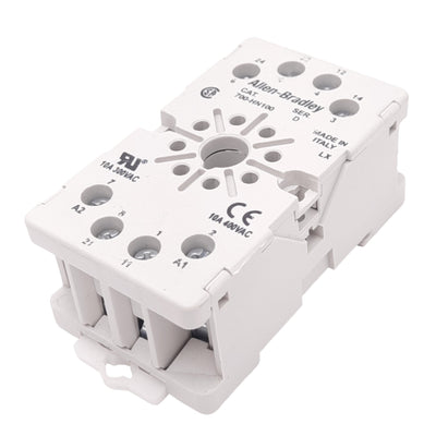 New – Open box Allen Bradley 700-HN100 Relay Socket, 8-Pin, 300VAC/DC 10A Max, DIN Rail