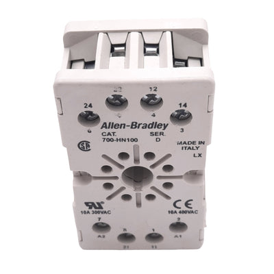New – Open box Allen Bradley 700-HN100 Relay Socket, 8-Pin, 300VAC/DC 10A Max, DIN Rail