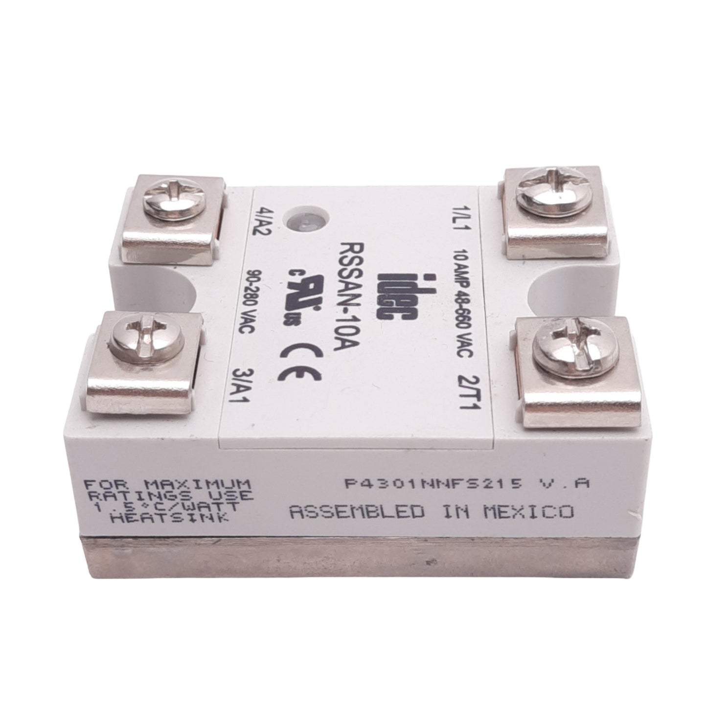 New IDEC RSSAN-10A Solid State Relay, SPST-NO, 660VAC 10A Max, 90-280VAC Control