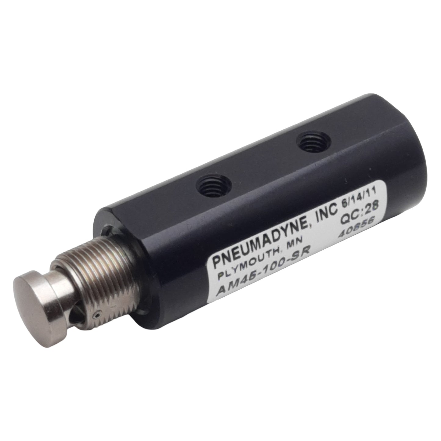 Used Pneumadyne AM45-100-SR Pushbutton Control Valve, 5/4-Way, #10-32, 0-125psi