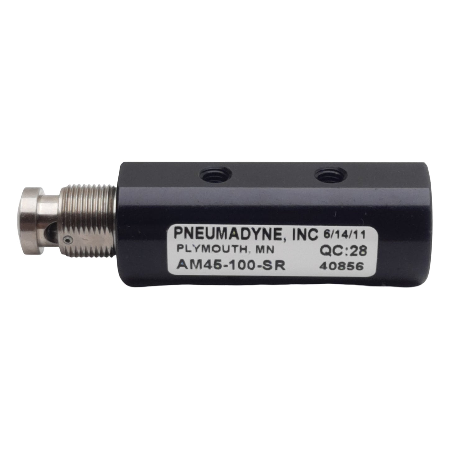 Used Pneumadyne AM45-100-SR Pushbutton Control Valve, 5/4-Way, #10-32, 0-125psi