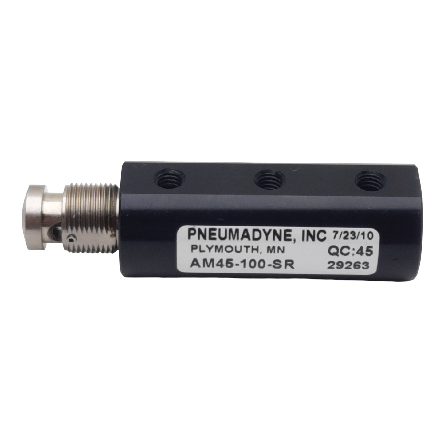 New Pneumadyne AM45-100-SR Pushbutton Air Control Valve, 5/4-Way, #10-32, 0-125psi