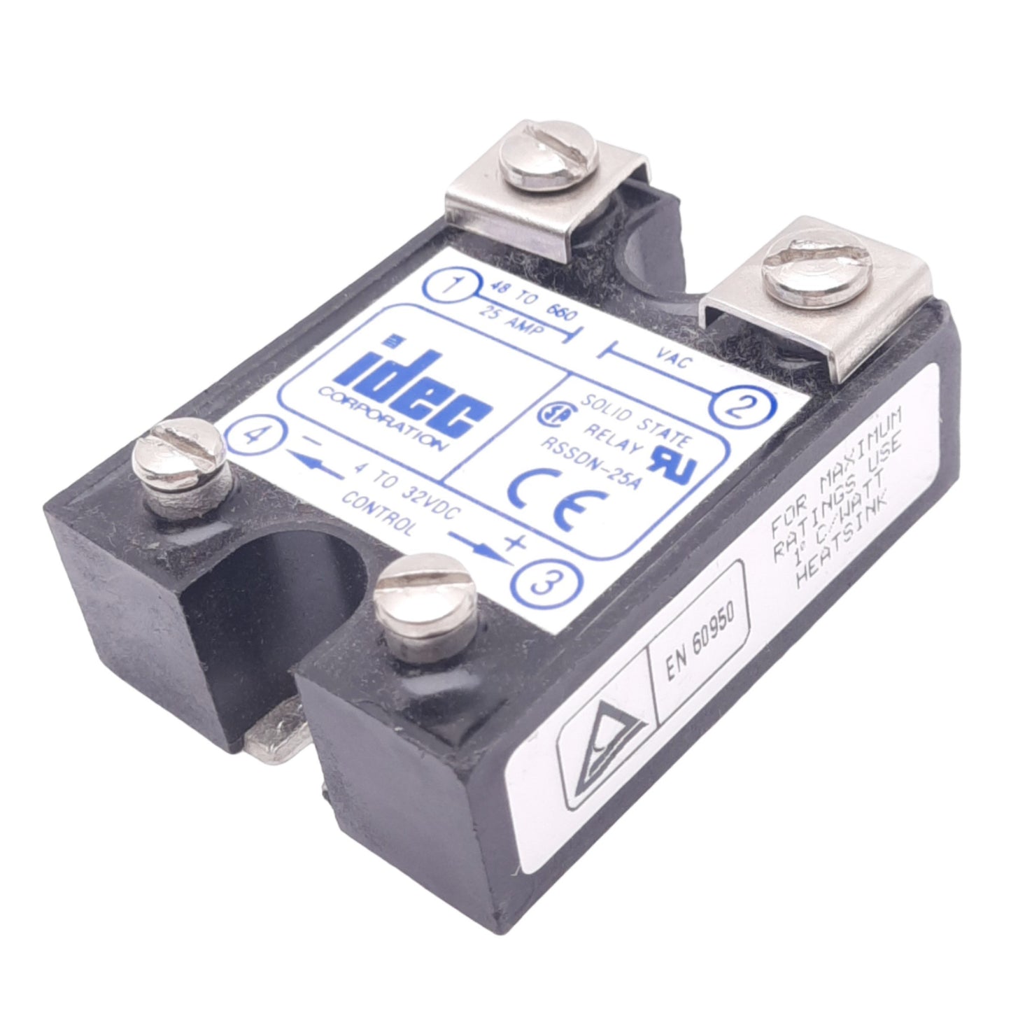 New IDEC RSSDN-25A Solid State Relay, SPST-NO, 48-660VAC 25A, 4-32VDC Control