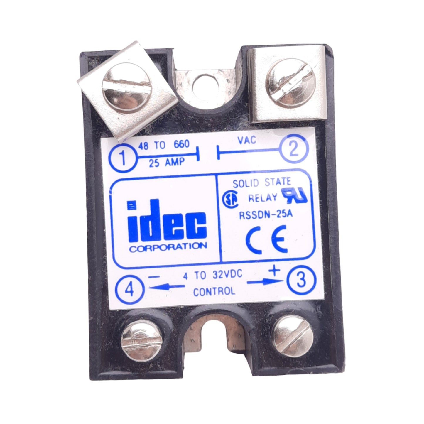 New IDEC RSSDN-25A Solid State Relay, SPST-NO, 48-660VAC 25A, 4-32VDC Control