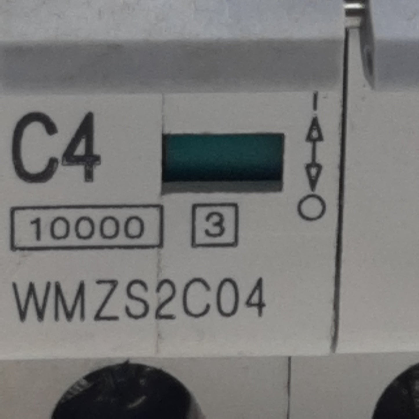 Used Eaton WMZS2C04 Circuit Breaker, 2-Pole, 4A 277/480VAC, DIN Rail Mount