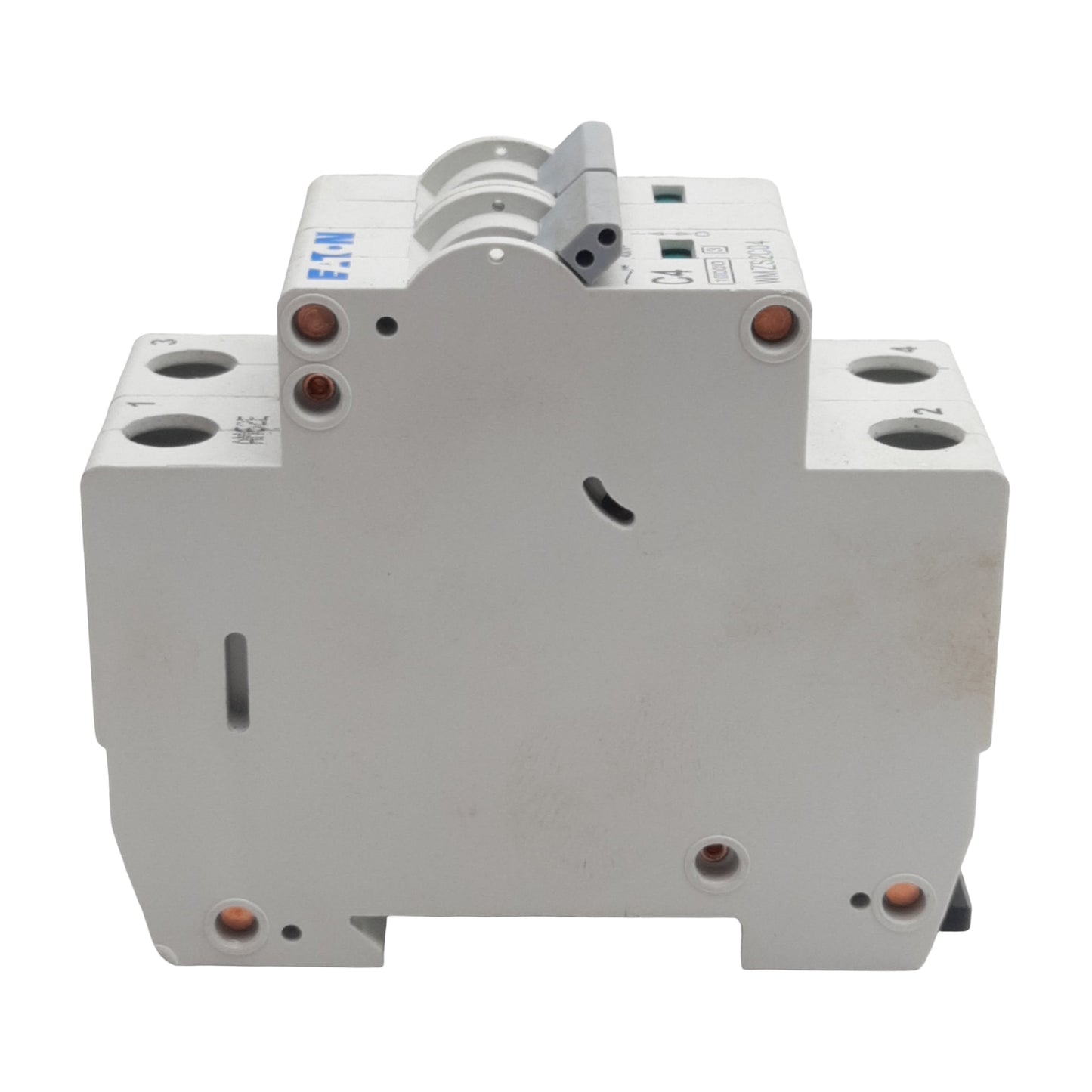 Used Eaton WMZS2C04 Circuit Breaker, 2-Pole, 4A 277/480VAC, DIN Rail Mount
