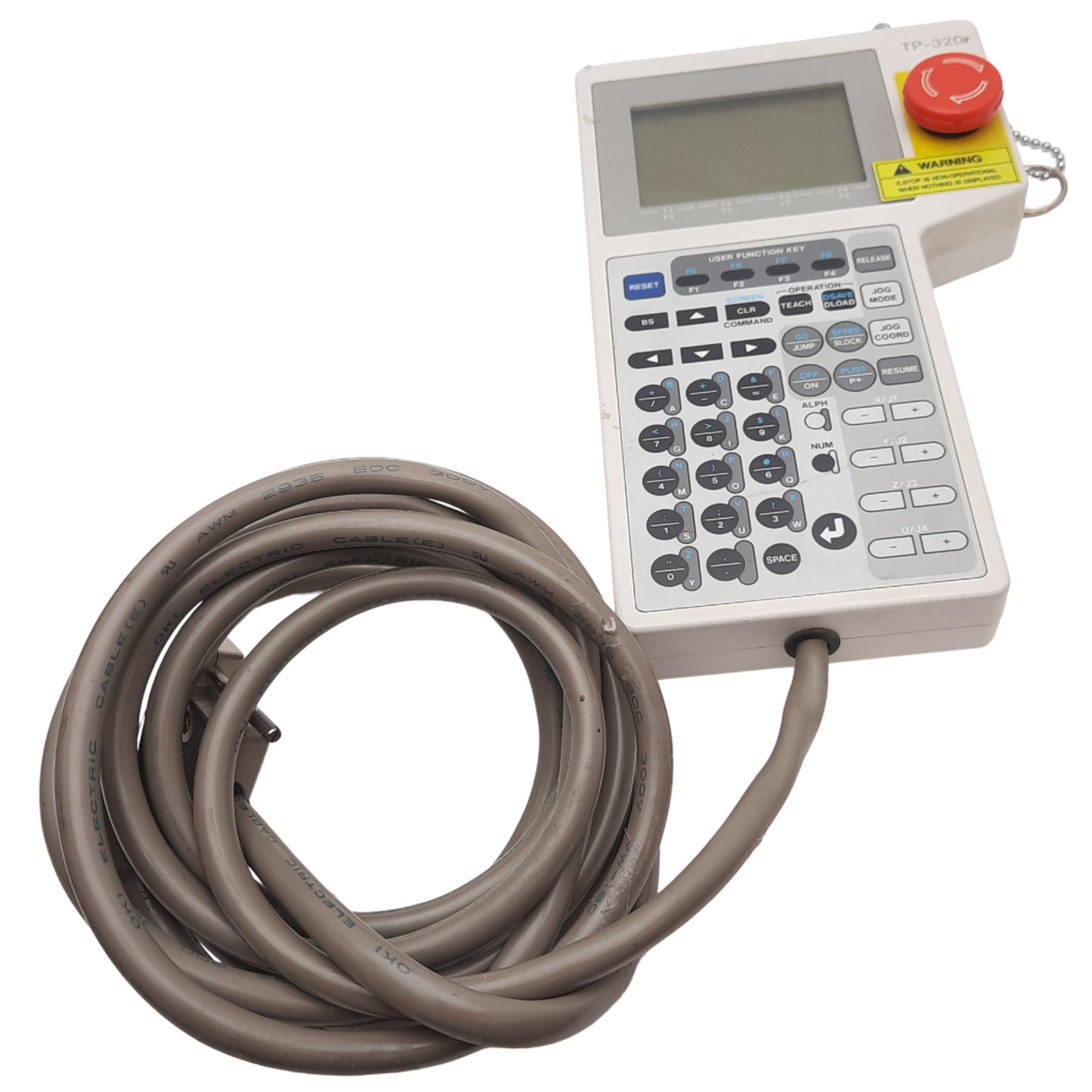 Used Seiko-Epson TP-320 Teaching Pendant, RS-232C Connecter, 7VDC, 0.1A, 10ft