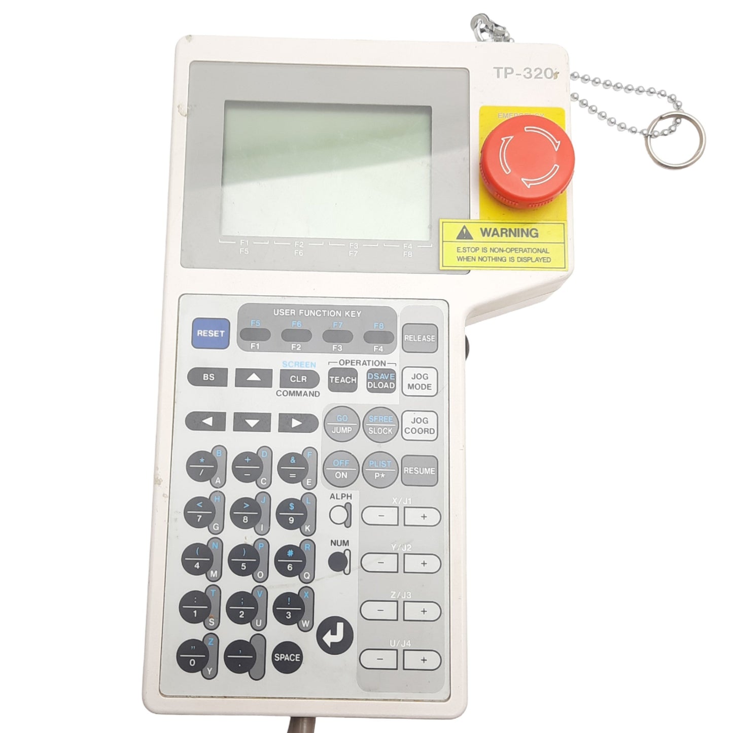 Used Seiko-Epson TP-320 Teaching Pendant, RS-232C Connecter, 7VDC, 0.1A, 10ft