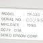 Used Seiko-Epson TP-320 Teaching Pendant, RS-232C Connecter, 7VDC, 0.1A, 10ft