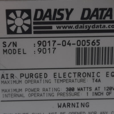 Used Daisy Data 9017 Z-Purge Operator Interface, 1" of W.C., 20-200 SCFH, 300W 120VAC